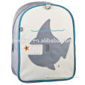elegant embroidery shark school bag children cartoon animal canvas backpack